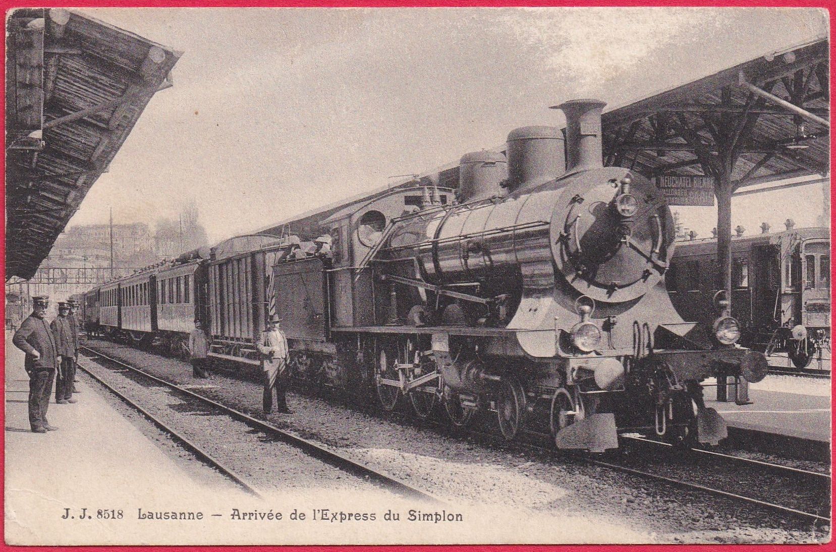 Cartoline postali: Lausanne - Arrivée de l'Express du Simplon – Usato da Lausanne venduto da PL22neufx
