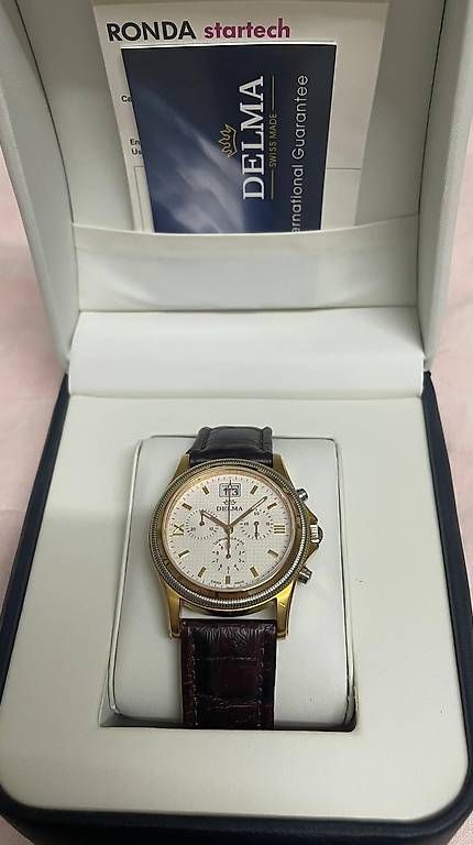 Delma Orologi: Schöne Schweizer DELMA Chronograph Big Date Uhr – Usato da Höri venduto da Gringolia 2