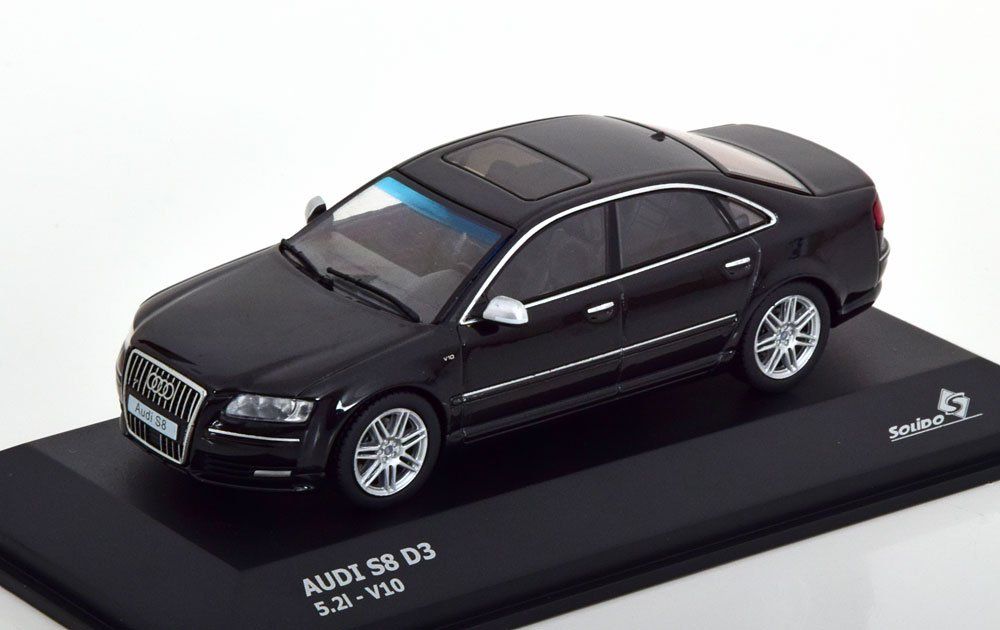Audi Modellini d'auto: Audi S8 D3 2006-2010 schwarz       1:43 von Solido – Nuovo e nell'imballaggio originale da Gerlafingen venduto da espero88