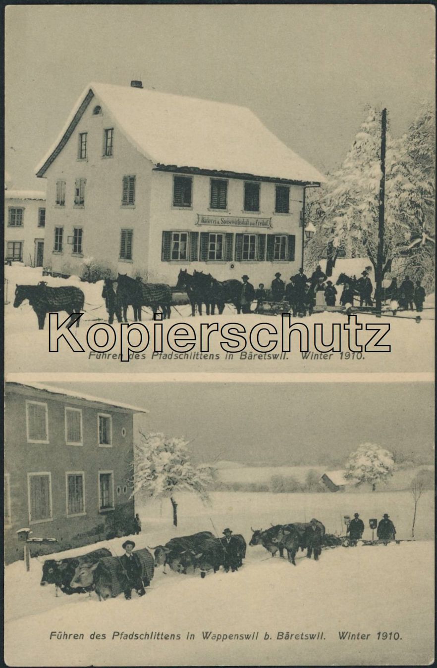 Cartoline postali: ZH Wappenswil - Bäretswil - Pferdeschlitten – Nuovo (secondo la descrizione) da Schindellegi venduto da leecollect