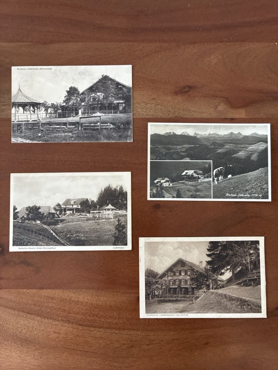Cartoline postali: 4 Ansichtskarten Schweiz von der Lüdernalp BE – Usato da Oftringen venduto da Cla.vD.74