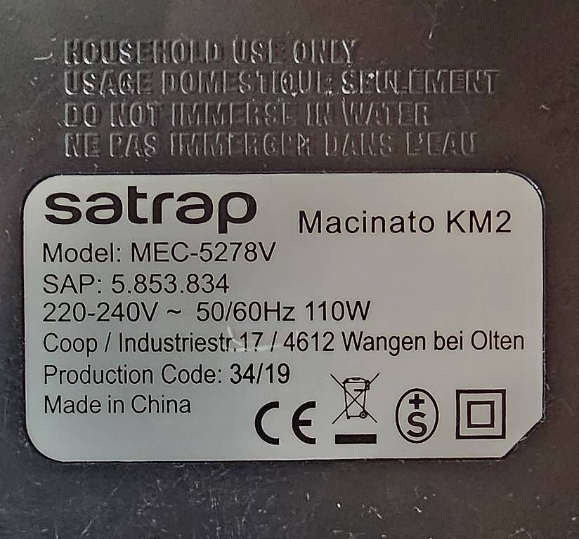 Coop Küchengeräte: Satrap Macinato KM2 elektrische Kaffeemühle – Gebraucht aus Aarau von Zielu 3