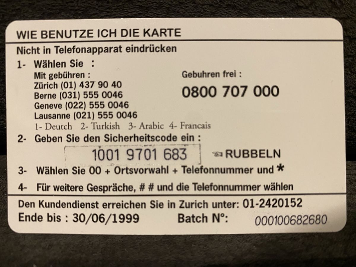Telefon- & Taxkarten: Carte – Gebraucht aus Lausanne von babacard10 1