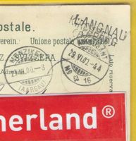 29.6.1900 4-BildLitho Gruss ausLangnau/Balkenstempel LANGNAU
