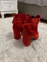 Bottines rouges à talons avec nœud - T. 39 👠🔥