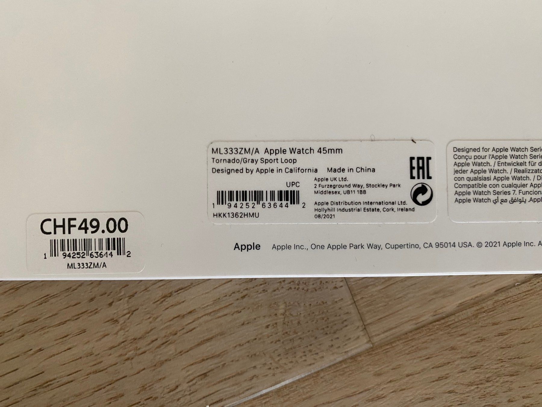 Apple Bracciali & Braccialetti: Apple Watch 45mm Sport Loop Tornado/Gray Original – Usato da Wetzikon ZH venduto da BackToRetro 2