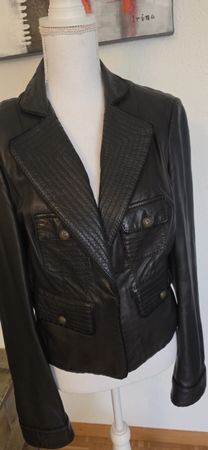 Schwarze Roberto Cavalli Lederjacke - Gr. S, Top!