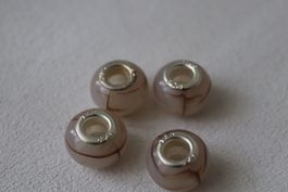 4er-Set  Glasperlen  PANDORA-Stil im Naturstein-Look NEU