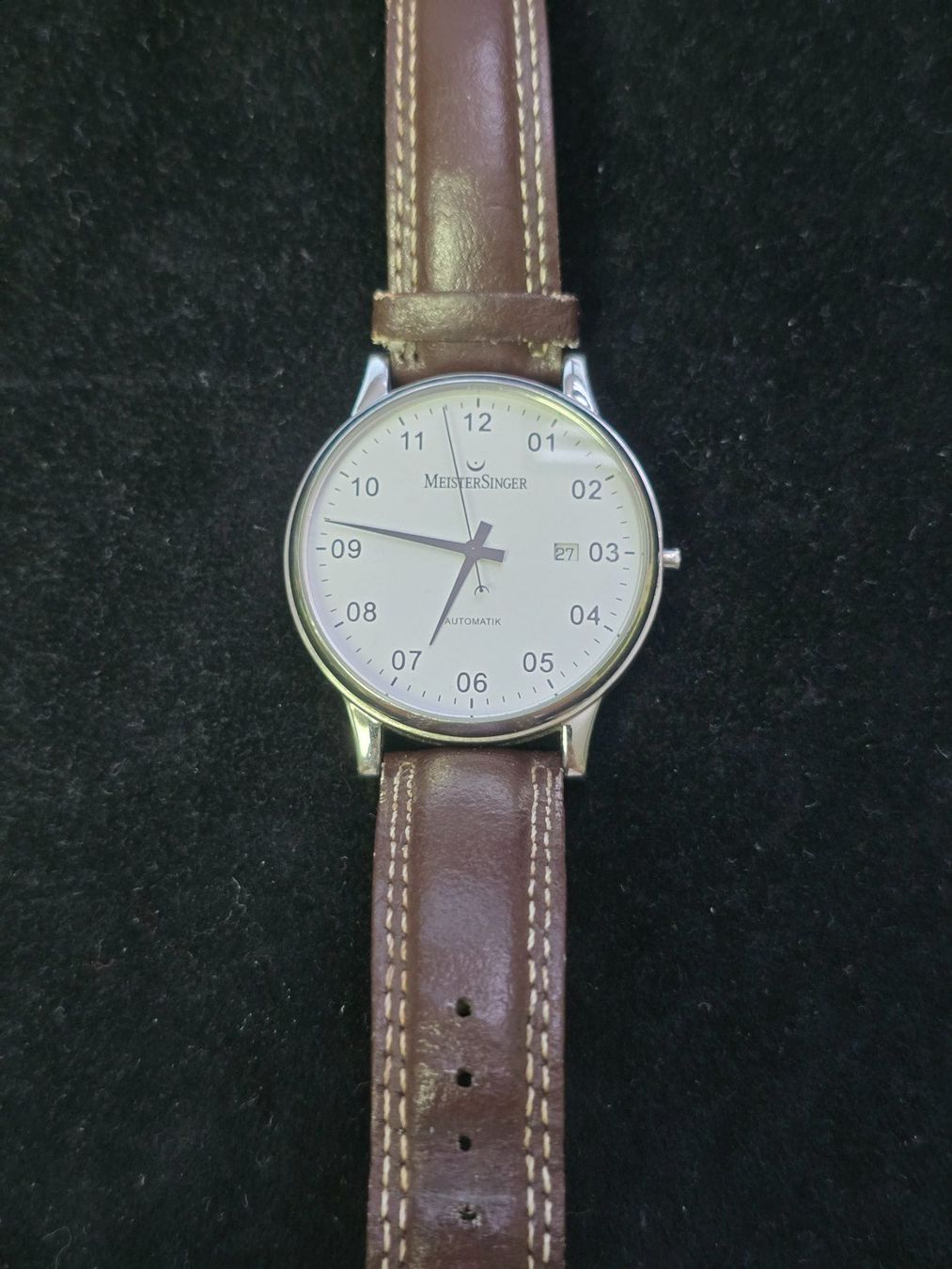 MeisterSinger Orologi: Meister Singer Scrypto Automatik läuft, Krone fehlt – Usato da Dietlikon venduto da sop_qr7v