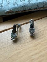 Elegante Silber Ohrringe mit Zirkonia, neuwertig