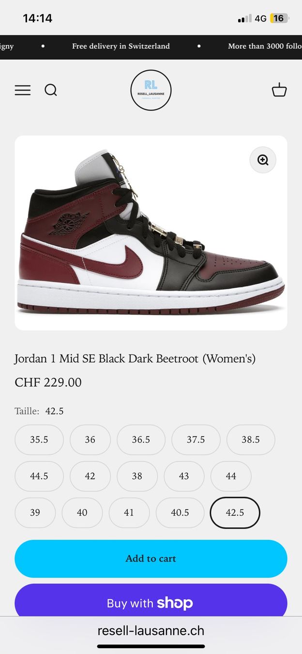 Jordan Scarpe da donna: Air Jordan Mid SE Dark Beetroot – Usato da Zürich venduto da jus_d9kb 3