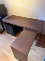 IKEA MALM Schreibtisch mit Ausziehplatte & Rollkorpus