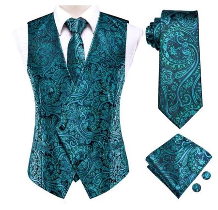 Paisley Weste für Anzug Gilet Cravate pour costume L-XL-XXL