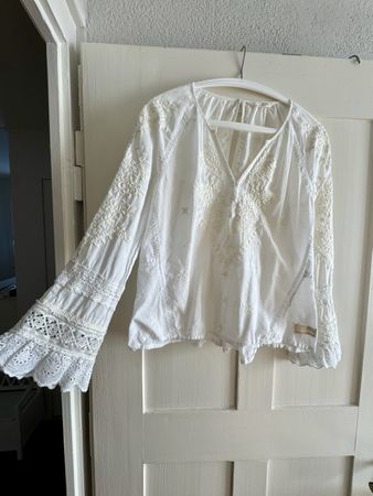 Odd Molly Bluse Weiss, bestickt, Gr 38/M
