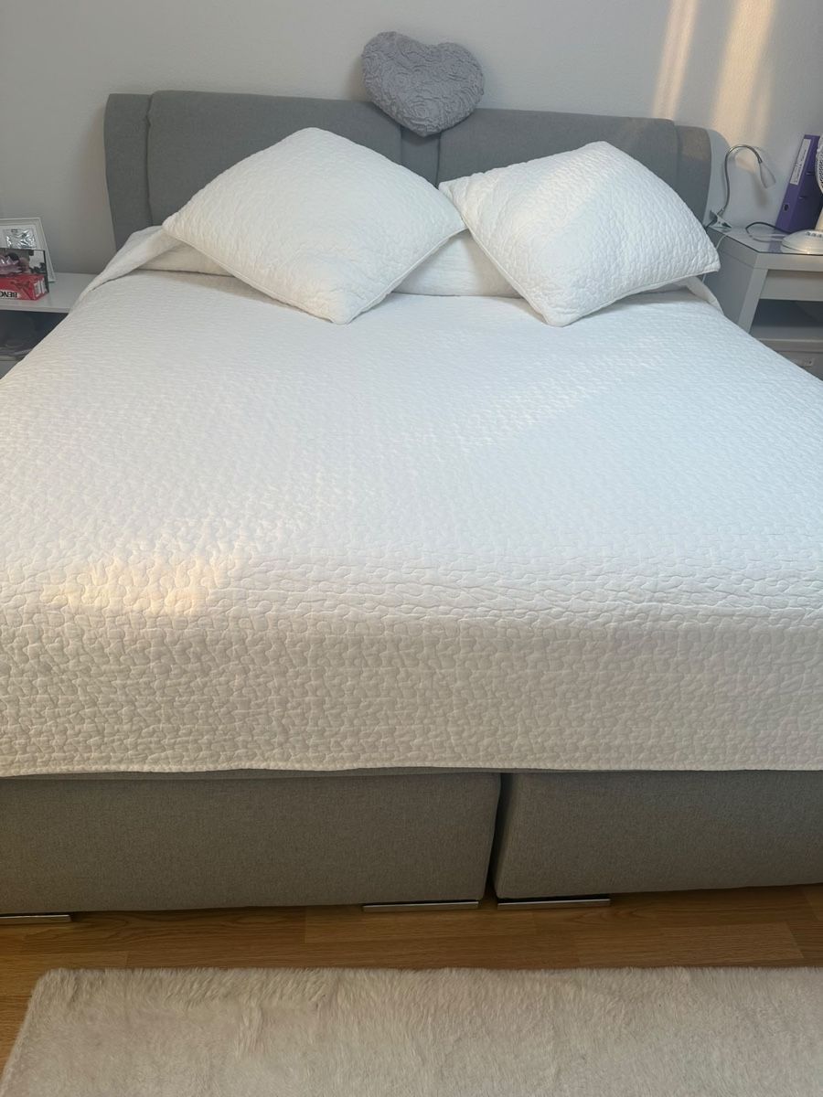 Jysk Letti: Boxspringbett mit Topper grau Doppelbett 180x200 cm – Usato da Münchenbuchsee venduto da IleanaT 5
