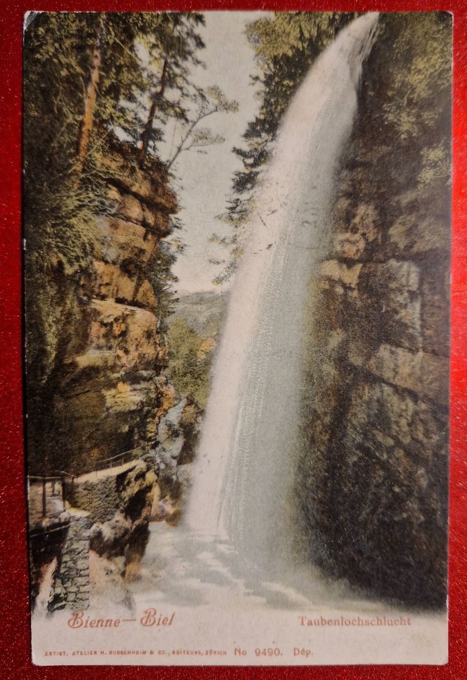 Cartoline postali: Bienne-Biel Taubenlochschlucht 1906 – Usato da Melchnau venduto da Arthurius