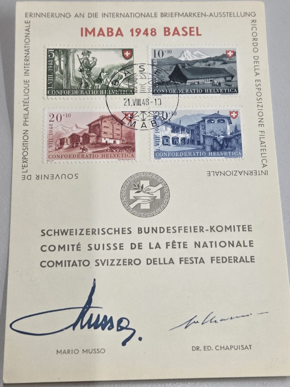 Tous les timbres: IMABA 1948 BASEL B38-41  – D'occasion à Buttikon par billigJackob