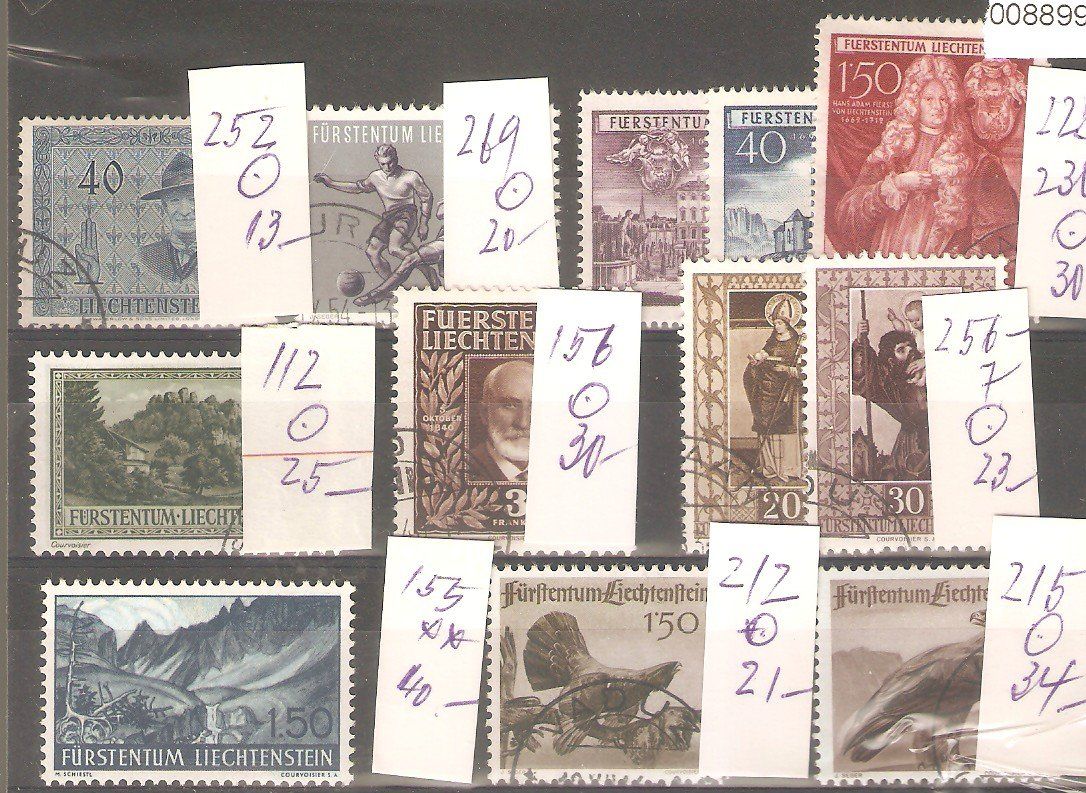 Tous les timbres: FL 12 Werte gest. – D'occasion à Lausanne par Whorvath