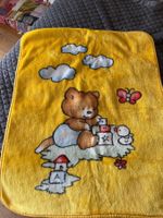 Kinderdecke mit Bär-Motiv gelb gebraucht