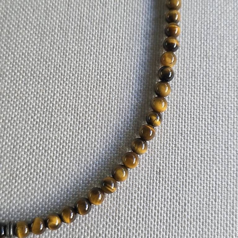 Ketten: Collier en véritable Oeil de Tigre, envoi compris  – Gebraucht aus Orbe von Adaline.64 3