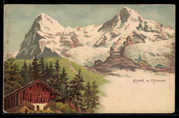 Cartoline postali: Eiger, Blick auf die Gipfel von Eiger un – Usato da Berlin venduto da bartko-reher
