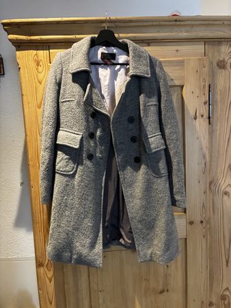 Wintermantel, grau, Grösse 36,Wollmantel, warm, Top!