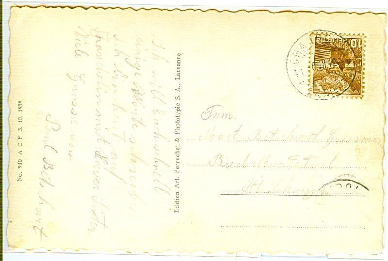 Cartoline postali: Chandolin - Val s'Anniviers + 1942 – Usato da Emmenbrücke venduto da teestube 1