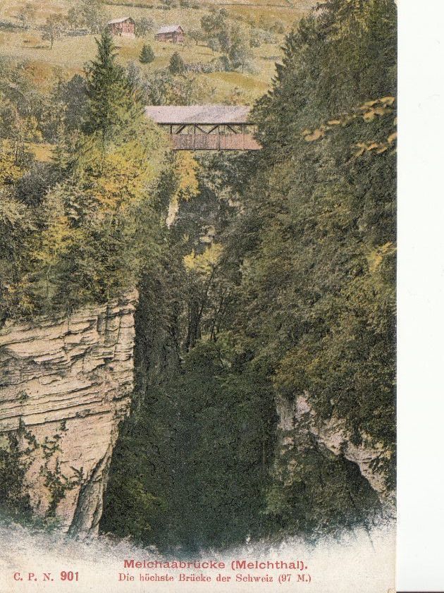 Cartoline postali: Melchaabrücke 1907 – Usato da Bürglen TG venduto da StampGraf