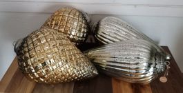 4 Stk. Mega Weihnachtskugel Gross/gold/silber