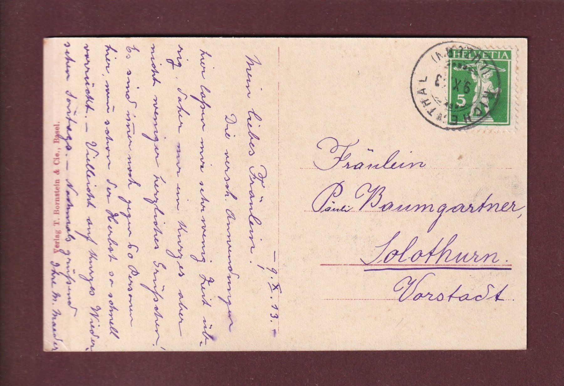 Cartes postales: Kurhaus RICHENTHAL - 1913 – D'occasion à Pully par nicecards 1