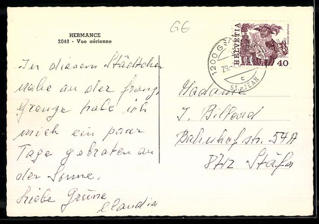 Cartoline postali: AK Hermance, Vue aérienne – Usato da Berlin venduto da bartko-reher 1