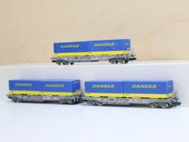 ROCO 3 x SBB HUPAC Wagen Set Danzas Spur N