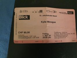 Kylie Minogue Ticket Basel 2005 - Sammlerstück Rarität!