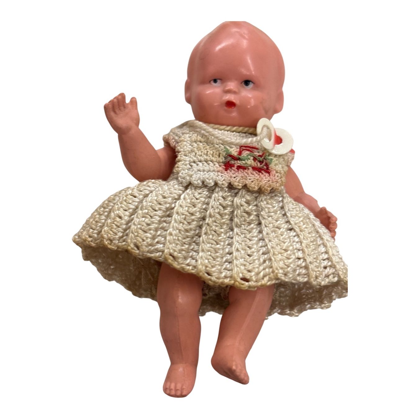 Bambole: Puppe - Celluloidbaby   "Cellba"  - 9 cm gross - mit Nuggi – Usato da Pratteln venduto da Dollshop 2