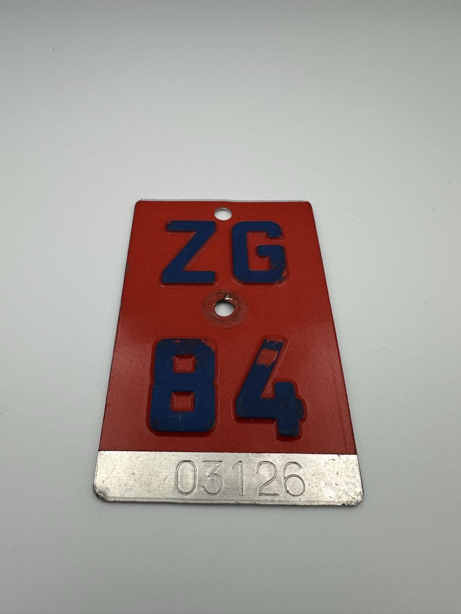 Insegne: Velonummer ZG 84 – Usato da Schwende venduto da weesli 1
