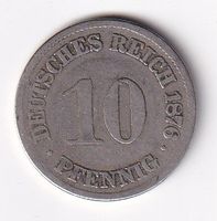 Deutsches Reich 10 pfennig 1876 A