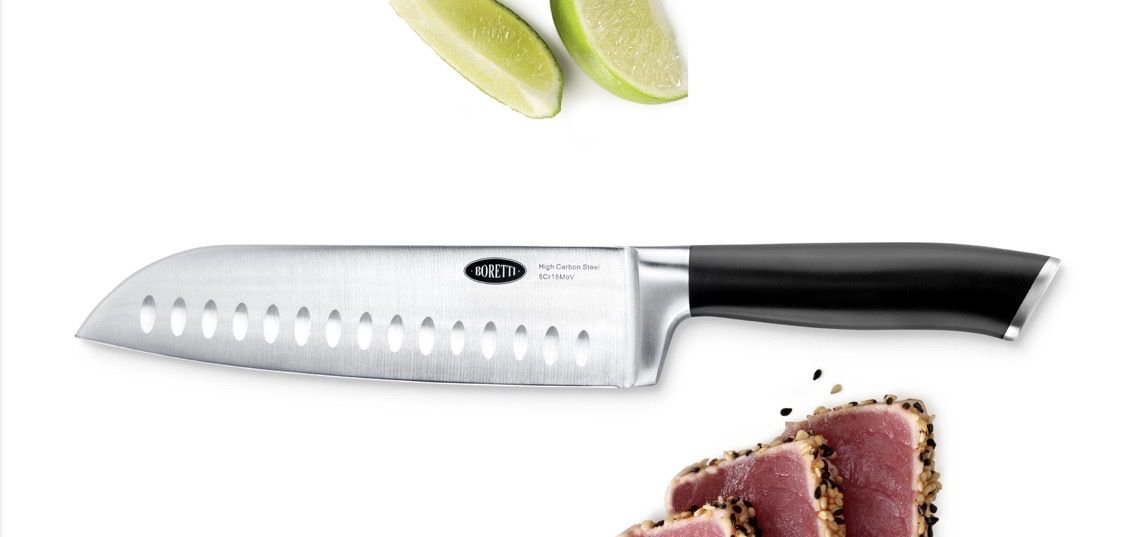 Coltelli da cucina: BORETTI Santoku-Messer Neu 18cm – Nuovo e nell'imballaggio originale da Le Vaud venduto da Balthasar 1