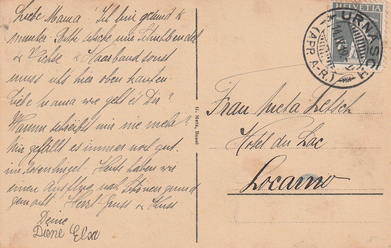 Cartes postales: Urnäsch-Erholungsheim Rosenhügel-1919 – D'occasion à uttwil par Koehlerfred 1