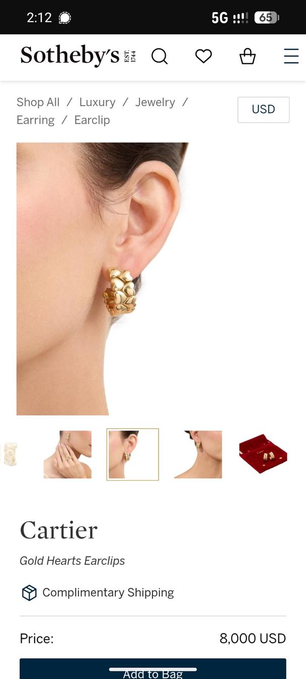 Cartier Orecchini pendenti & Orecchini a lobo: Cartier 18k karat "Gold Hearts Earclips" – Usato da St. Gallen venduto da ada_9q6c 1