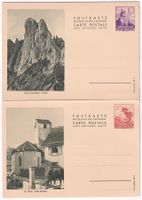 Postkarte FL 21 + 22, ungebraucht,