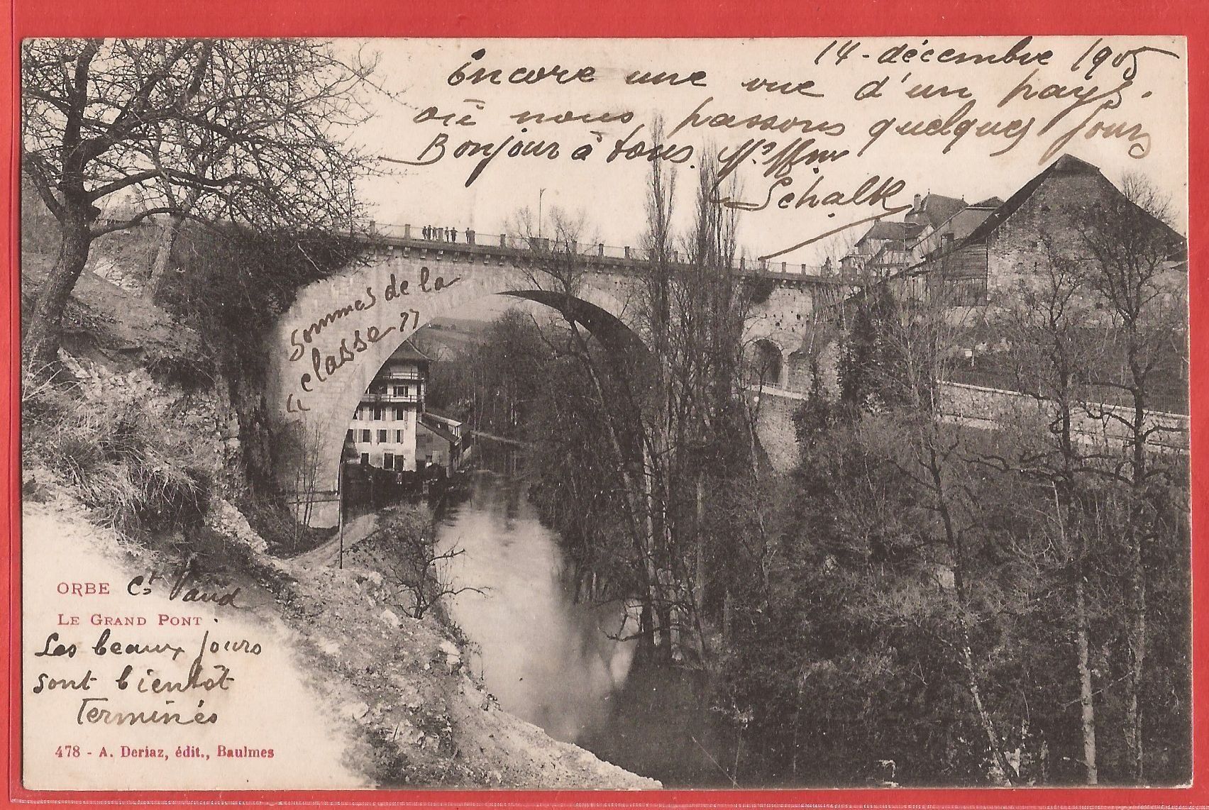 Ansichtskarten: Orbe - Le Grand Pont - 1905 – Gebraucht aus Fislisbach von Porano