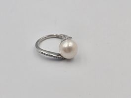 Ring Silber 925 Süsswasserperle Zirkonia Gr. 52