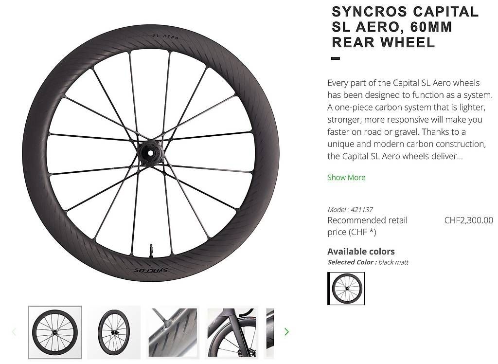 Pneumatici & Ruote complete: Syncros CAPITAL SL aero 60mm rear wheel – Nuovo e nell'imballaggio originale da Bulle venduto da CyclingSwiss 4