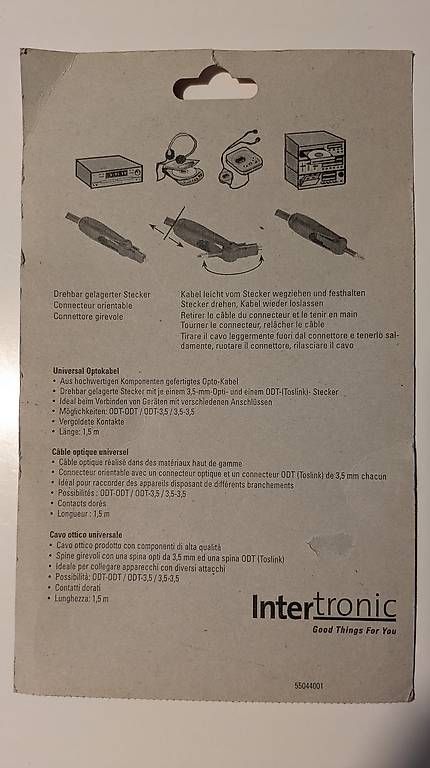 Cavi: Universal 1,5 m Opto-Kabel von Intertronic – Usato da Zuerich venduto da Britpop 1