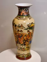 Grosse China Vase handbemalt – Moriage Gold 36 cm