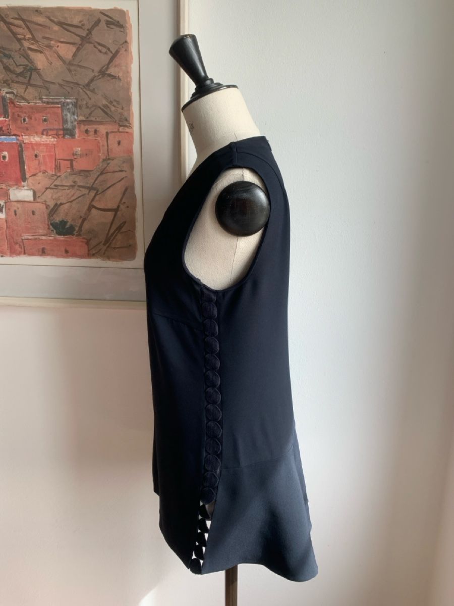 Akris Top: AKRIS: Elegante dunkelblaue Sommer-Bluse, 36 – Nuovo (secondo la descrizione) da Luzern venduto da designluzern 2