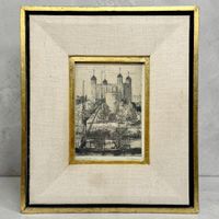 FRED NEWMAN - superbe gravure ancienne "Tower of London"
