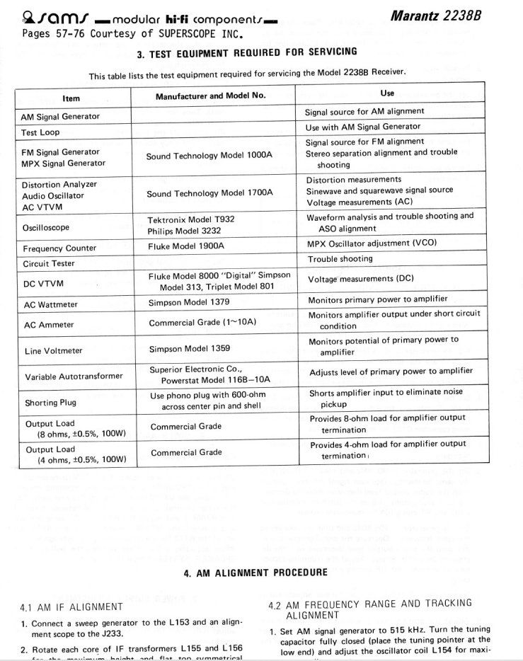 Marantz Documenti: Marantz 2238B Anleitung und Service Manual mit Schema – Usato da Madiswil venduto da miglan 3