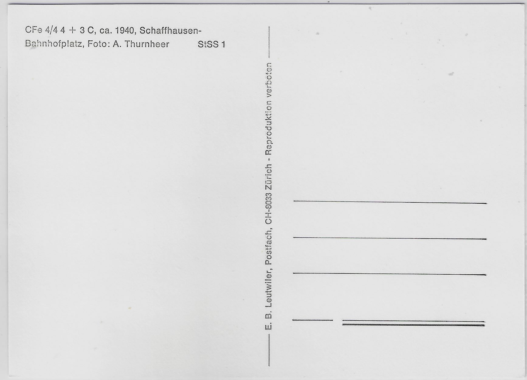 Cartoline postali: Schaffhausen Bahnhofplatz Tram BDe 4/4 4 – Antico da Ettingen venduto da Kartenplanet 1