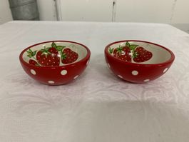 2er Set Schälchen mit Erdbeeren